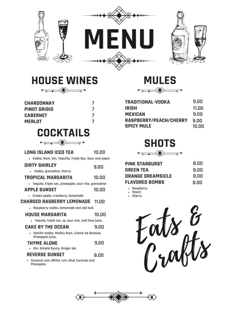 Cocktail Menu